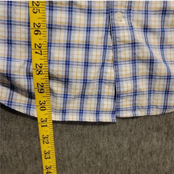 Banana Republic Blue and White Checkered Casual Button Down Shirt - Picture 8 of 12